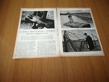 1938 PESCA NELLE ACQUE INTERNE DELLA SARDEGNA LAGHI TECNICA CABRAS ORISTANO