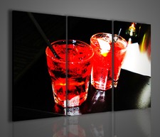 QUADRI MODERNI RED ALCOOL DRINK TELE ARREDAMENTO WINE BAR COCKTAIL ARREDARE PUB 