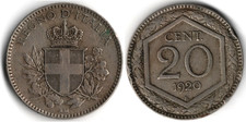 20 centesimi 1920 Nuovo tipo