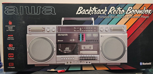 Aiwa retro boombox - boombox, (argento)