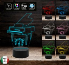 Regalo MUSICISTA piano Lampada led PIANOFORTE personalizzabile con nome MUSICA