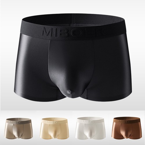 Boxer uomo raso - seta, ghiaccio