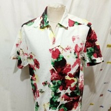 Camicia da uomo a fiori marchio H&M colore bianco taglia M da uomo