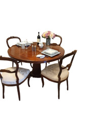 Tavolo in Mogano | Stile Luigi Filippo con gamba centrale | 6 persone