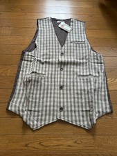 set gilet e pantaloni ichi Antiquites Orihime misto lana gingham check nuovi