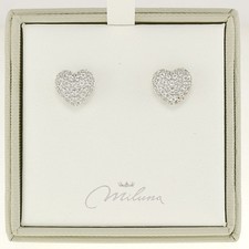 Orecchini MILUNA, a forma di cuore, n.66 Topazi bianchi Ct 0,99 - Argento 925