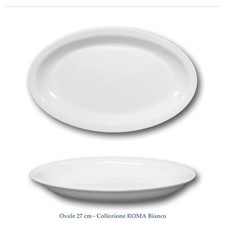 Piatto Ovale 27cm Roma Bianco