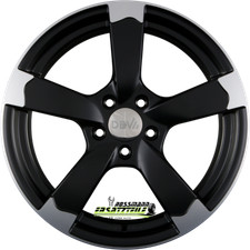 DBV Torino II nero opaco lucido 7x16 ET38 - LK5/100 ML63.3 cerchio alluminio