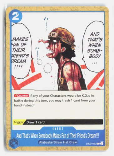 One piece and that when - one,