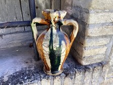 antico fiasco meridionale maiolica datata 1921