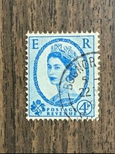 Francobollo Gran Bretagna 195014p Regina Elisabetta II Annullo Macchina 1950