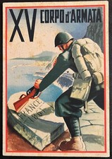 CARTOLINA MILITARE "XV° CORPO D' ARMATA" ILL. MANCIOLI