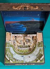 presepe artigianale in polistirene estruso realizzato dentro una teca in legno