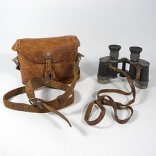 VECCHIO ANTICO BINOCOLO CARL ZEISS JENA VINTAGE + CUSTODIA IN PELLE W217