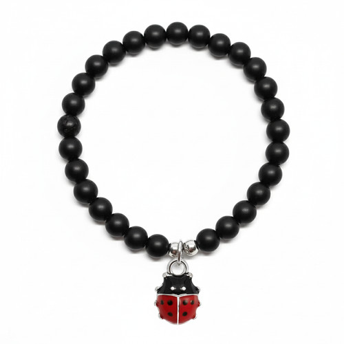 Bracciale con coccinella rossa - bracciale,