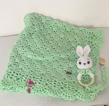 Copertina verde uncinetto