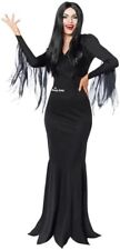 Morticia Famiglia Addams Costume Carnevale Abito e Parrucca Taglie Varie Donna