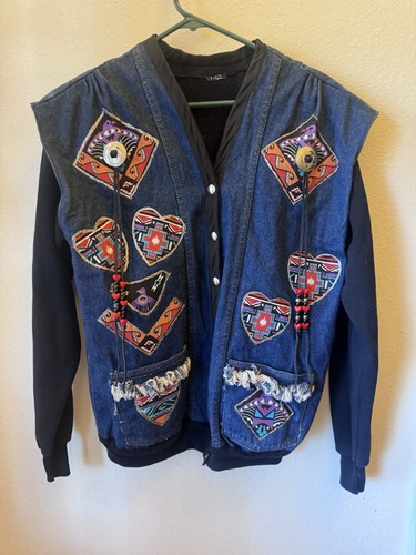Vintage grande denim - e, felpa