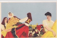 SARDEGNA: Costumi - "Sull'Aia" tempera di Bakisfigus (non viag)