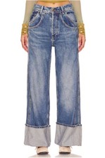 Jeans Free People Final Countdown taglia 29 con polsini vita bassa vendita al dettaglio $128 zero nuovi