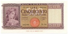 Italia lire 500 repubblica - italia,