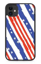Custodia telefono gomma USA stelle e strisce design americano rosso blu e M874