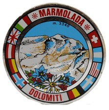 adesivo turistico vintage auto moto epoca marmolada dolomiti autocollant