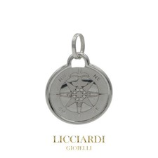 Ciondolo uomo rosa dei venti oro bianco 18kt