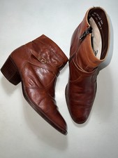 Stivali western vintage anni 70 UK 8 tacco cubano pelle italiana Olivers Silga