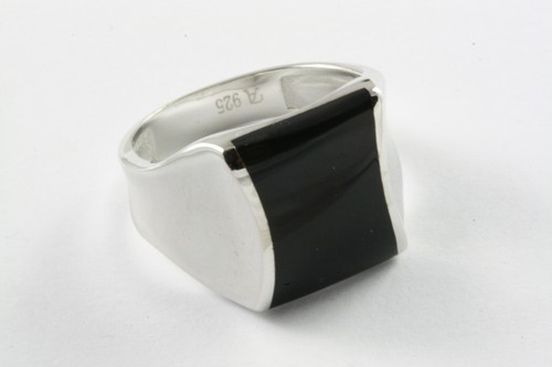 Anello uomo con pietra - anello, nera