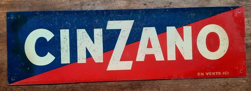Ancienne plaque tôle - tôle, cinzano