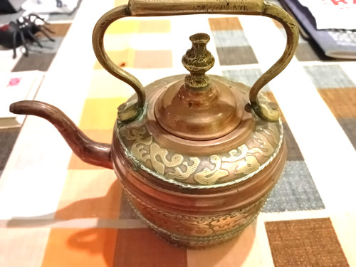 Antica teiera rame con - rame,