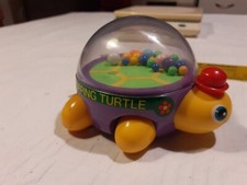POPPING TURTLE push/pull VINTAGE TARTARUGA volàno a spinta palline scoppiettanti