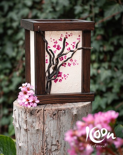 Lampada hanami in legno - lampada,