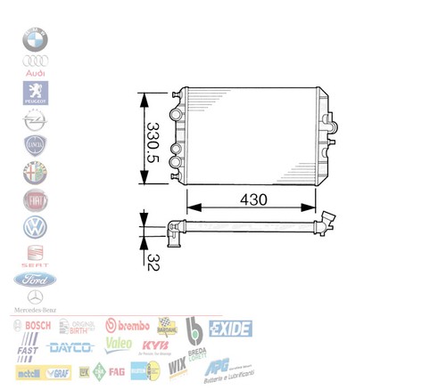 Radiatore acqua motore - acqua, piaggio