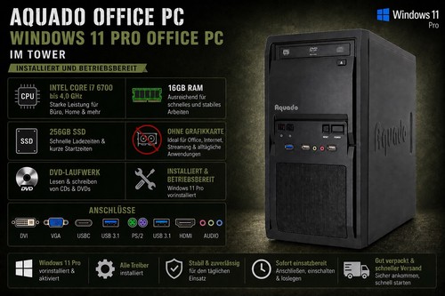 Windows pro aquado tower - pc, 11