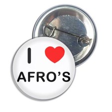 Afros I Love Heart Button