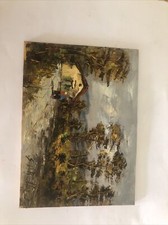 Dipinto Olio Su Legno Con