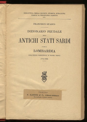 Dizionario feudale degli - dizionario,