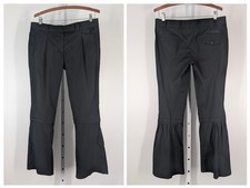 Pantalone Prada 2008 Miucci svasato decostruito Italia 42 nero vita bassa 33"