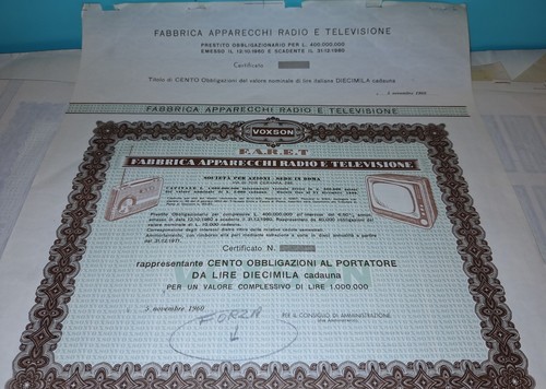 Cedola azione apparecchi radio - azione,