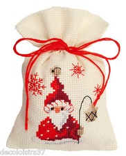 Vervaco Kit Ricamo Punto Croce Contato Sacchetto Santa Con Lanterna PN-0144300