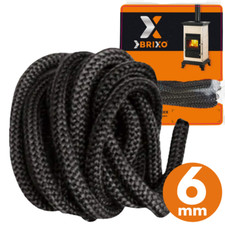 GUARNIZIONE TERMICA IN FIBRA DI VETRO IGNIFUGA PER STUFA CAMINO 6 mm x 2,5 mt