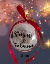 Pallina Di Natale Personalizzata Nomi o Frasi Con Scatola Regalo