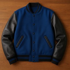 Giacca uomo blu lana Varsity