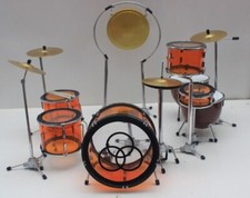 Batteria miniatura Ludwig Vistalite Ambra Vintage John Bonham Led Zeppelin 1/6