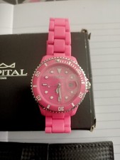 OROLOGIO CAPITAL-NUOVO-CINTURINO IN PLASTICA-ROSA-PERF.TE FUNZ.TE-CON BATTERIA