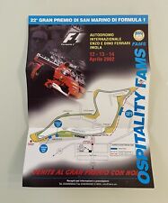 Locandina 22° GP San Marino Imola 2002. Formula 1. F1. Ospitality Fams.