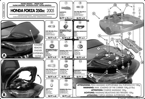 Givi kit piastra attacco - piastra,