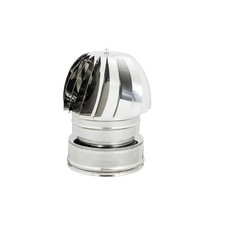 Fumaiolo da 250-300mm radiante tipo eolico inox AISI 304 base tonda doppia paret